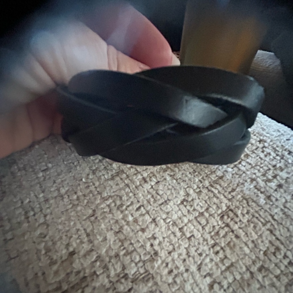 Black Braided Leather Bracelet